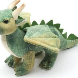 Dragone verde di 26 cm - peluche morbido e realistico -