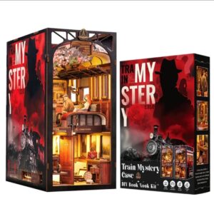 Mistery Train Case Book Nook Cutebee in legno con illuminazione Led