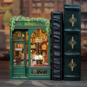 OWL BOOKSTORE- Fermalibri a forma di libreria con illuminazione a led- Cutebee