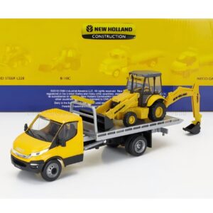 NEWRAY - 1/36 - IVECO FIAT - DAILY ROLL-OFF PIANALE 2023 WITH ACCESSORIES + NEW HOLLAND B110C RUSPA GOMMATA - SCRAPER TRACTOR - YELLOW BLACK
MOVIMENTO TERRA
Material: die-cast