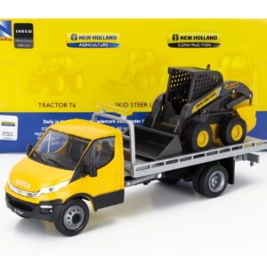 NEWRAY - 1/36 - IVECO FIAT - DAILY ROLL-OFF PIANALE 2023 WITH NEW HOLLAND L228 RUSPA GOMMATA - SKID STEER SCRAPER TRACTOR - YELLOW BLACK
MOVIMENTO TERRA
Materiale: die-cast