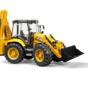 Caricatore-escavatore eco JCB 5CX prodotto da Bruder una riproduzione fedele in scala 1:16 del veicolo da cantiere reale.