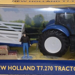 New Holland Tractor con rimorchio, prodotto da New-Ray in scala 1:32.
