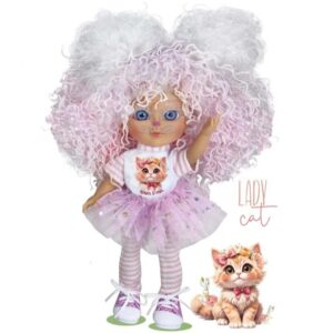 Bambola Dainty Lady Gatta, 28 cm interamente in vinile, Nines Artesanals d'Onil Dolls, collezionabile!
